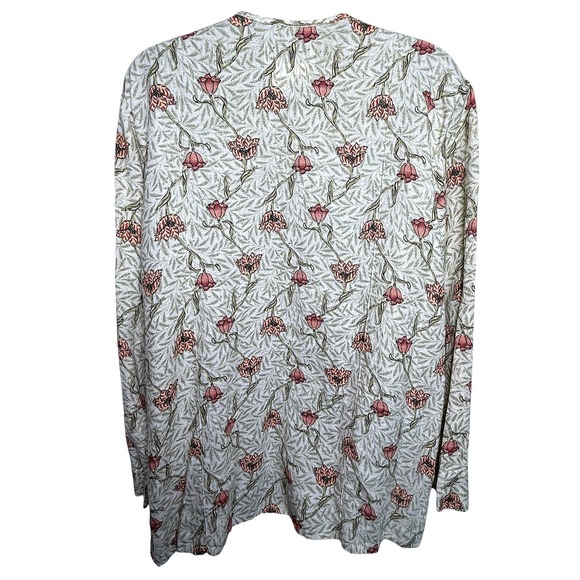FLAX 100% Linen Floral Print Long Sleeve Tunic Top Women Size Medium - Picture 6 of 10